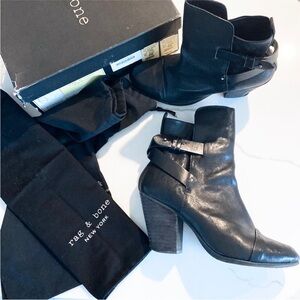 🖤 Rag & Bone 'Kinsey' Black Leather Ankle Boots | Size 9